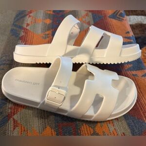 Madden girl, White, Slide Sandals